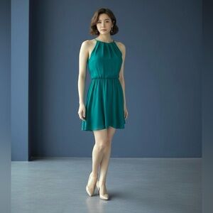 Dina Be Emerald Green Waisted Flare Dress – Extra Small